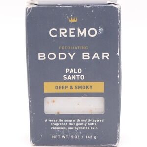 Cremo Exfoliating Body Bar Palo Santo Deep & Smoky Men's Bar Soap 5 oz